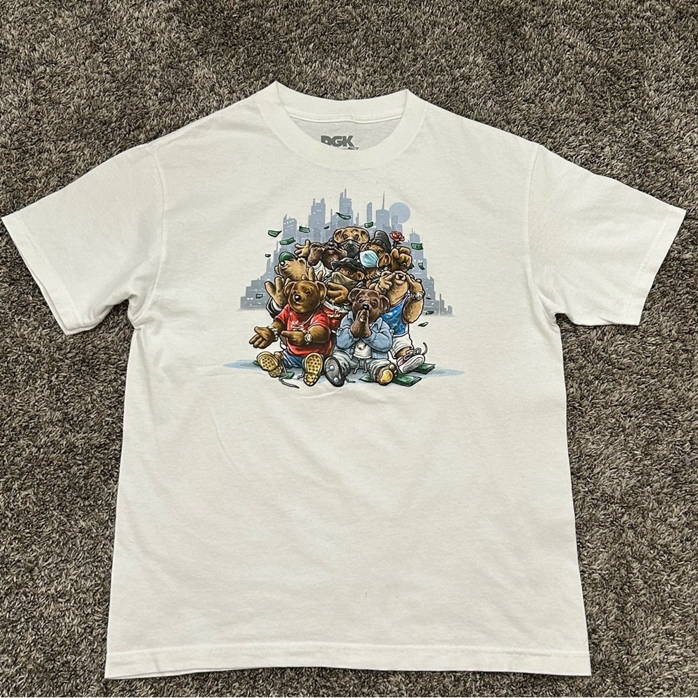 DGK Posse Men’s Tee size Medium white with Bears on front